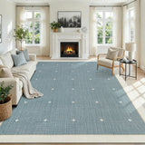 Garvee Area Rug 4' × 6' – Washable, Non-Slip, Soft Low Pile, Non-Shedding Modern Carpet – Spot Resistant, Collapsible for Living Room, Entryway, Bedroom – Dusty Blue - Dusty Blue