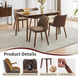 Garvee Modern PU Leather Dining Chairs Set – Ergonomic Backrest, Thick Cushions, Sturdy Wooden Legs – Comfortable Accent Armchairs for Kitchen, Dining, Living Room – Coffee – Set of 6 – 3 Boxes | 6PCS PU | coffee - 