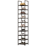 Garvee 10-Tier Shoe Rack, Sturdy Metal Shoe Organizer with Removable Fabric Shelves and Metal Frame, Tall Space Saving Corner Shoe Rack Organizer for Closet, Entrance, Living Room - Grey 13*13 Inch
