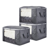 Garvee Fabric Storage Bins 21.7x13.8x12.6 Inches, 3/6 Pack Closet Organizers for Bedroom, Foldable Nonwoven Bags with Handles for Clothes Blankets Comforters, Heavy Duty Cube Bins for Shelves Dorm Storage - Dark Gray
