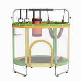 Garvee 60-inch Kids Trampoline with Safety Enclosure, Durable Iron Frame Indoor/Outdoor Toddler Rebounder for Fun & Active Play, Green & Yellow - Green & Yellow