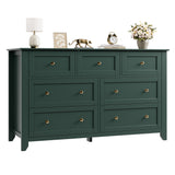 Garvee 7 Drawer Dresser for Bedroom, 54" Wide Modern Large Chest of Drawers with Metal Knobs, Wooden Clothes Storage Organizer for Closet, Nursery, Living Room, Apartment, Green - Green