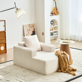 Garvee Comfy Corduroy Cloud Chaise Lounge Chair – Deep Seat & Armrests – No Assembly Sleeper Sofa – Ideal for Living Room, Bedroom, Kids’ Room – 45 Inch – Indoor – Color: Beige - 45"/Beige