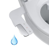 Garvee Non-Electric Ultra-Slim Dual Nozzle Bidet Attachment for Toilet Seat - Rear & Feminine Wash - Self-Cleaning Cold Water Spray - Adjustable Pressure - Easy Install - Chrome Handle - Silver