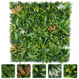 Garvee 3Pcs 39.37"X39.37" PE Artificial Grass Wall Panel, Wild Fern Mixed Foliage, Easy DIY Privacy Screen with Zip Ties for Indoor Outdoor Home Garden Wedding Decor