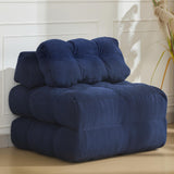 Garvee 3-in-1 Convertible Folding Sofa Bed Chair with Pillow & Back Support, Foldable Floor Mattress Futon, Comfy Portable Sleeper Floor Sofa Lounge for Living Room, Bedroom - Single, Navy Blue - Navy Blue