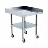 Garvee Stainless Steel Commercial Work Table with Wheels - 24 x 30 in Heavy-Duty Mobile Prep Worktable - Detachable 3-Sided Backsplash - Adjustable Undershelf - Locking Casters