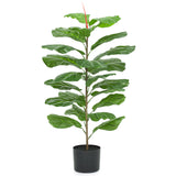 Garvee Realistic Artificial Fiddle Leaf Fig Tree 39 Inch – Lifelike Faux Ficus Lyrata Plant in Pot – Indoor/Outdoor Decorative Fake Tree for Home, Office, Housewarming Gift – 24 Leaves, Single Stem
