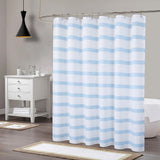 Garvee Superior Heavy Duty Waffle Weave Shower Curtain – Water Resistant Fabric, Rust-Resistant Grommets, Hotel Quality, Striped Design – 72" x 72", Water Green