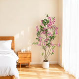 Garvee Realistic 4FT Artificial Bougainvillea Trees in Pots, 2-Pack – Faux Rose Purple Flowers – Indoor Outdoor Home, Office, Porch, Patio, Wedding, Party, Christmas Decor – Color: Rose Purple
