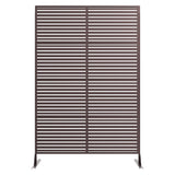 Garvee 1PC 72" Brown Rust-Proof Decorative Metal Garden Fence Panel, Freestanding Privacy Screen with Scroll Design, Weather-Resistant Indoor & Outdoor Room Divider for Patio, Balcony, Garden & Yard - Brown-Long Clauses