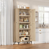 Garvee 63 Inch Tall Storage Cabinet, 5 - Tier Kitchen Pantry Cabinet - Pear Wood