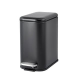Garvee Slim Black Stainless Steel Trash Can 1.3 Gallon/5L – Soft-Close Step Pedal, Odor-Seal Lid, Removable Inner Bucket, Rustproof, Water-Resistant Waste Bin for Kitchen, Bathroom, Office, Bedroom – 27.4×14.5×26.5cm (Note: Quantity per board is 100, - Black-5L