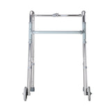 Garvee Lightweight Aluminum Folding Walker with Single Release, 5 Inch Wheels, Adjustable Height, No Assembly Needed, Silver, 250 Lb Weight Capacity