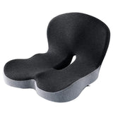 Garvee Orthopedic Memory Foam Seat Cushion for Office Chair - L-Shaped Coccyx/Tailbone Pressure Relief - Non-Slip Base, Breathable Washable Cover - Double Gray Color Block