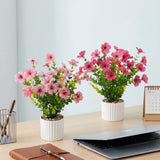 Garvee 6-Pack Faux Potted Artificial Flowers, Mini Tabletop Fake Plants - For Floral & Table Centerpieces, No-Maintenance Desktop Decor for Home & Office - Color: Small flower pots 6pcs