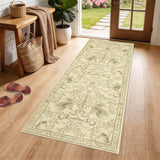 Garvee 2' x 6' Camel Vintage Botanical Bird & Snake Runner Rug, Washable Non-Slip Soft Low-Pile Rug for Hallway, Kitchen & Entryway - Camel