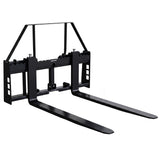 Garvee 48" Skid Steer Pallet Fork Frame, 4000 lb Quick Attach Forks with Hay Spear Sockets
