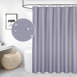 Garvee Hotel Quality Waffle Weave Shower Curtain – Heavy Duty Waterproof Fabric – Anti-Mould, Washable, Extra Tall Design for Bathroom – Includes 12 Hooks – Polyester – Grey – Size: 72" x 84"