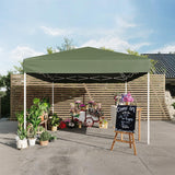 Garvee Heavy Duty 10x10FT Pop Up Canopy Tent – Outdoor Storage Shelter, 3 Adjustable Heights, Steel Frame, UV & Waterproof Roof, Fast Setup – Ideal for Patio, Camping, Parties – Green - Green