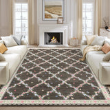 Garvee 6' x 9' Abstract Floral Butterfly Neutral Area Rug, Washable Non-Slip Low-Pile Stain-Resistant Rug for Living Room & Bedroom, Taupe Brown - Taupe Brown