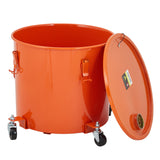 Garvee 10-Gallon Fryer Bucket with Top Pour Opening, High-Temperature Resistant Oil Storage Container with Caster Base, Two Lifting Rings, Sealing Ring, Locking Clips, Nylon Filter Bag for Used Cooking Oil