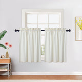 Garvee Waterproof Seersucker Bathroom Tier Curtains Set – Embossed Bubble Texture, Light Filtering Short Window Panels for Kitchen or Bath, Rod Pocket, 2 Pack, 30"W x 30"L – Beige – USA Spec – Size: 30"x30"x2 - Cream