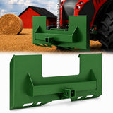Garvee Heavy-Duty Skid Steer Quick Attach Mount Plate, 1/4" Steel Global Adapter - 2" Receiver Hitch - 3000 lb Rated - Weld-On - Green