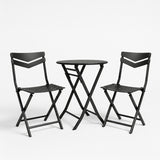 Garvee Outdoor Folding Bistro Set, Compact Patio Furniture Set for Balcony, Garden, and Deck,Black - Black