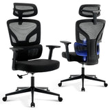 Garvee Mesh Office Desk Chair, Ergonomic Office Chair with Adjustable Lumbar Support, High-Back Computer Gaming Chair with Headrest 3D Armrests, Rolling Swivel Task Chair for Home, Office, Black - Black|Coating