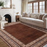 Garvee Reddish Brown Area Rug - Soft, Decorative Carpet for Living Room, Bedroom, or Office, 5x7ft - Reddish Browm