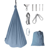 Garvee Sensory Swing for Kids Autism ADHD Therapy 360° Swivel Dual-Layer Nylon Calming Cuddle Hammock 300 lbs Indoor Outdoor - Haze blue