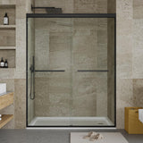 Garvee Modern Sliding Shower Door, 60" x 72" – Semi-Frameless Double Bypass, 8mm Tempered Glass, Matte Black Frame, Smooth Rollers, Easy-Clean, for Walk-In Bathroom, 72*60" Matte Black 8mm Tempered Glass - Matte Black & Double Shower Doors Glass