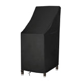 Garvee 1-Pack 600D Oxford Stackable Patio Chair Covers, Waterproof UV-Resistant Outdoor Barstool Covers with Drawstring, Fits up to 27" × 27" × 49", Black - Black