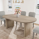 Garvee Contemporary 5-Piece Oval Dining Table Set – 63" Gray Wooden Table with Upholstered High Back Chairs – Sturdy, Stylish, Ideal for Kitchen & Dining Room – Gray 1600 + Gray 4PCS - Ashy+Gray
