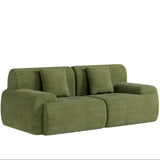 Garvee Boneless Loveseat Couch, Cloud Sofa with Corduroy  Fabric, Deep Seat Modular Couch for Living Room Bedroom, Small Space Couches for Living Room,Green - Green