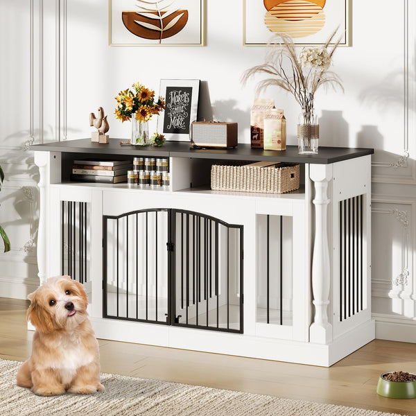 Garvee Roman Column 63 Inch Large Dog Crate Furniture with Open