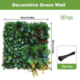 Garvee High-quality Artificial Boxwood Grass Wall Panels with Mint Leaves – 12pcs Faux Greenery Backdrop, Indoor Outdoor Privacy Fence and Wall Decor, Includes Zip Ties, Size: 50x50cm