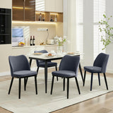 Garvee Upholstered Fabric Dining Room Side Chairs, Chair for Dining Room with Padded Seat and Wood Legs(Set of 4) - Velvet | Dark Gray