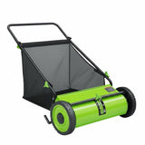 Garvee 21" Push Lawn Sweeper with 4-Brush System, Heavy Duty Steel Yard Leaf Collector, Adjustable Height, 3.5 Cu Ft Bag, Manual Grass & Lawn Cleaner Light Green - Light Green