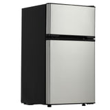 Garvee 3.1cu.ft Mini Refrigerator with Adjustable Thermostat - Double Door Compact Fridge with Freezer and Removable Glass Shelves - Small Refrigerator for Bedroom Dorm Office