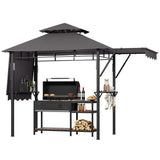 Garvee Durable Canopy Shelter for Outdoor Patio – Outdoor Grill Gazebo for Backyard Barbecue and Entertaining, Weather-Resistant, Easy Assembly, Gray - Gray