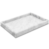 Garvee Natural Calacatta White Marble Tray, 12x8 Inch Stone Vanity Tray for Bathroom Counter, Non-Ceramic/Non-Resin Decorative Organizer for Perfume Jewelry Home Decor - Carrara White
