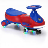 Garvee 12V Electric Wiggle Car for Kids,  2 in 1 Swing Car with Pedal, Anti-Rollover Max 3.5Mph,Max Load 66Lbs,Flashing Wheels, Music,Rechargeable Battery Ride on Toy Indoor Outdoor for Toddlers - Red & Blue