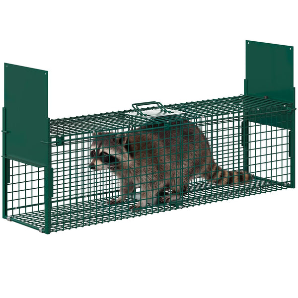 Garvee 2-Door Live Animal Trap Cage Humane Collapsible Steel For