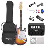 Garvee 39" Full Size Electric Guitar Starter Kit – HSS Durable Body – Amp, Bag, Capo, Strap, Strings, Tuner, Cable, Picks – Perfect for Adult Beginners – Sunset Color
