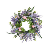 Garvee 20" Spring Summer Wreath for Front Door, Artificial Floral Wreath with Purple Daisy Flowers & Lavender, Indoor Outdoor Wreath for Wall Wedding Festival Farmhouse Holiday Decor, Purple & Pink