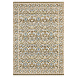 Garvee Beige Camel Washable Floral Area Rug 6' × 9', Non Slip Low Pile Stain Resistant Vintage Bordered Rug for Living Room Bedroom Dining Room - Beige Camel