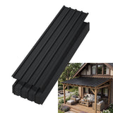 Garvee 10 Pack Corrugated Metal Roofing Sheets, 0.01" Thick 73.23" x 17.72" Black Steel Roof Panels, Waterproof Color Coated Roof Tiles for Sheds, Carports, Barns - Black-17.72X73.23In