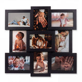 Garvee 9-Opening 4x6 Collage Picture Frame Set - Grid Multi Photo Wall Frame with Glass Front, MDF, Horizontal/Vertical Hanging, Gallery Decor for Family & Wedding Photos - Black - Black